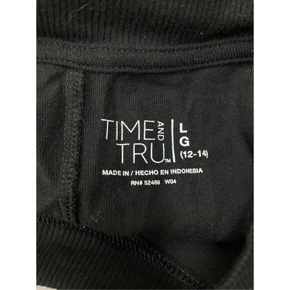 Time & Tru Black T-shirt Dress Size Large - Picture 3 of 8